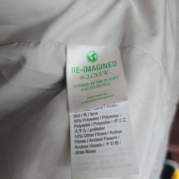 J. Crew Gray Wool Vail Fur Hooded Parka Coat Long Jacket Women Size 14 - Picture 10 of 11